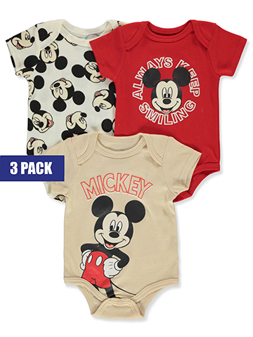 Disney Mickey Mouse Baby Boys' 3-Pack Bodysuits - CookiesKids.com