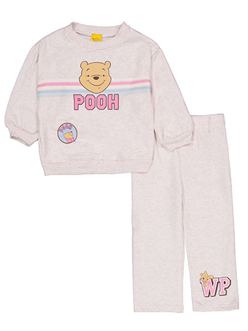 Disney Winnie the Pooh Baby Girls' 2-Piece Striped Pooh Sweatshirt and Sweatpants Set - CookiesKids.com