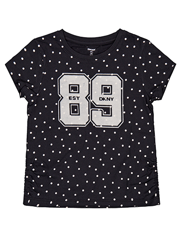 DKNY Girls' Est 89 Short Sleeve Polka Dot Graphic Tee - CookiesKids.com