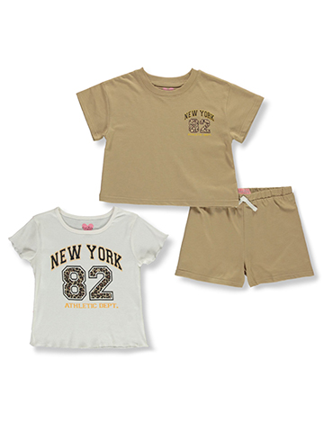 Freestyle Revolution Girls' 3-Piece New York Shorts Set Outfit - CookiesKids.com