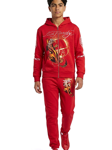 Ed Hardy Boys' 2-Piece Tiger Joggers Set Outfit - CookiesKids.com