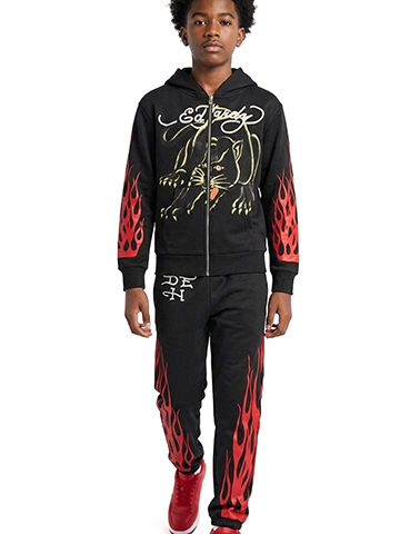Ed Hardy Boys' 2-Piece Tiger Joggers Set Outfit - CookiesKids.com