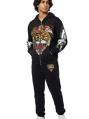 Ed Hardy Boys' Tiger Graphic Zip Hoodie and Jogger Set - CookiesKids.com