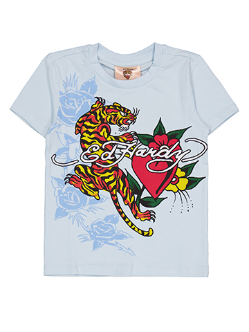 Ed Hardy Girls' Floral Tiger Graphic Baby Tee - CookiesKids.com