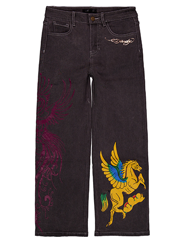 Ed Hardy Girls' Pegasus Design Baggy Jeans - CookiesKids.com