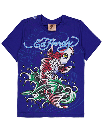 Ed Hardy Boys' Short Sleeve Graphic Koi Fish T-Shirt - CookiesKids.com