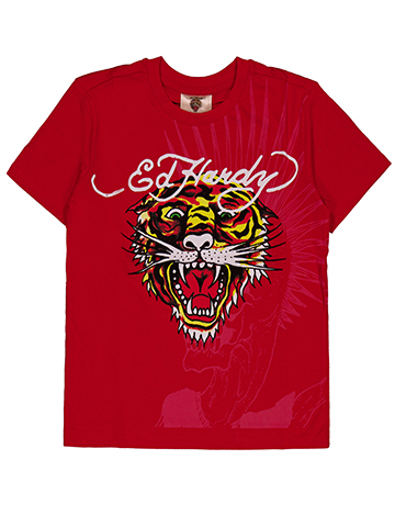 Ed Hardy Boys' Short Sleeve Graphic Los Angeles Tiger T-Shirt - CookiesKids.com