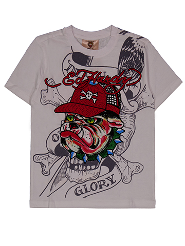 Ed Hardy Boys' Short Sleeve Bulldog and Lion Graphic T-Shirt - CookiesKids.com