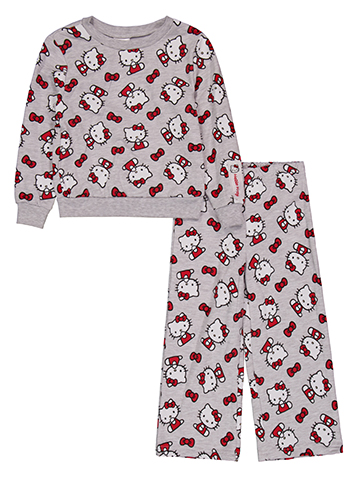 Hello Kitty Girls' Crewneck Sweatshirt and Sweatpants Set - CookiesKids.com