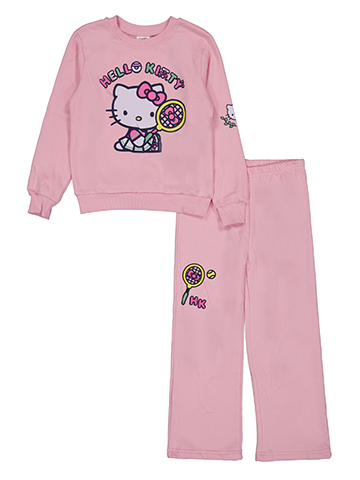 Hello Kitty Girls' 2-Piece Tennis Crewneck Sweatshirt and Sweatpants Set - CookiesKids.com