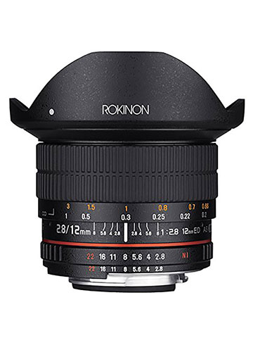 Rokinon 12mm F2.8 Ultra Wide Fisheye Lens for Nikon AE DSLR Cameras - Full Frame Compatible - CookiesKids.com