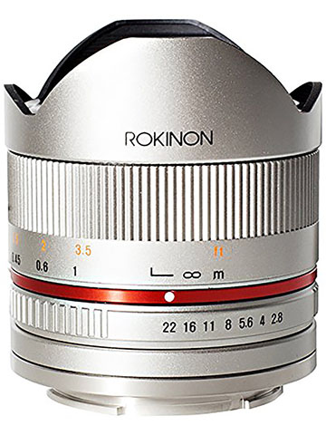 Rokinon RK8MS-E 8mm F2.8 Series 2 Fisheye Lens for Sony E Cameras, Silver - CookiesKids.com