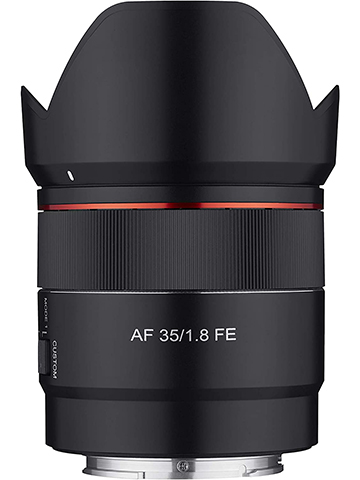 Samyang 35mm F1.8 Auto Focus Compact Full Frame Wide Angle Lens for Sony E Mount, Black (SYIO3518-E) - CookiesKids.com