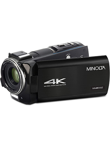 Minolta MN4K100Z 4K Ultra HD Camcorder w/10x Optical Zoom (Black) - CookiesKids.com