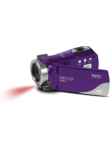 Minolta MN220NV 1080p Full HD 24MP Night Vision Camcorder with WiFi w/32GB Memory Card (Purple) - CookiesKids.com