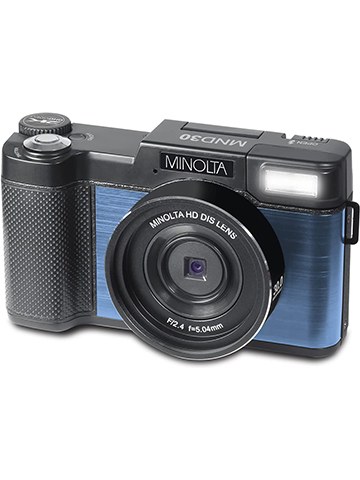 Minolta MND30 30 MP / 2.7K Ultra HD Digital Camera (Blue) - CookiesKids.com