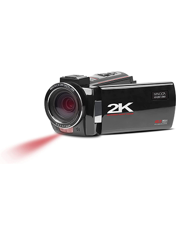 Minolta 2K Ultra HD Camcorder with Infrared Night Vision MN2K10NV, Black - CookiesKids.com