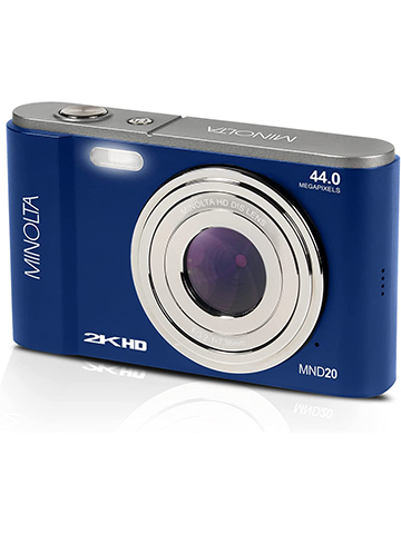 Minolta MND20 44 MP / 2.7K Ultra HD Digital Camera (Blue) - CookiesKids.com