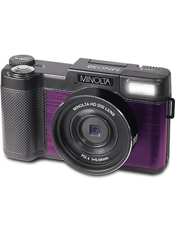 Minolta MND30 30 MP / 2.7K Ultra HD Digital Camera (Purple) - CookiesKids.com