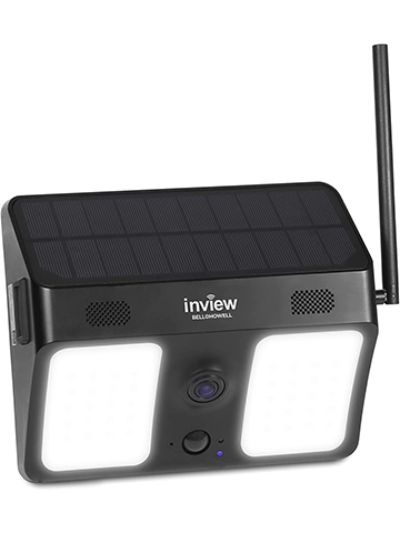 Bell + Howell InView BHSLC1 1080p Outdoor Solar Floodlight Camera (Black) - CookiesKids.com