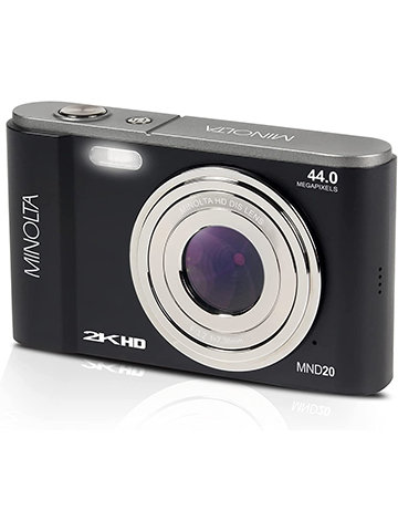 Minolta MND20 44 MP / 2.7K Ultra HD Digital Camera (Black) - CookiesKids.com