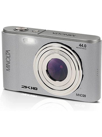 Minolta MND20 44 MP / 2.7K Ultra HD Digital Camera (Silver) - CookiesKids.com