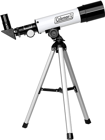 Coleman 360x50 Refractor Telescope Kit with Heavy-Duty Carrying Case - Elegant White - CookiesKids.com