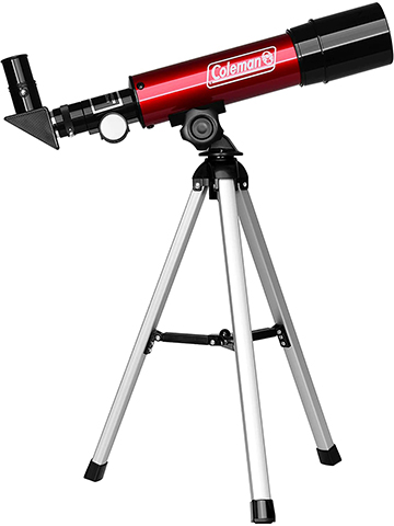 Coleman 360x50 Refractor Telescope Kit with Heavy-Duty Carrying Case - Crimson Red - CookiesKids.com