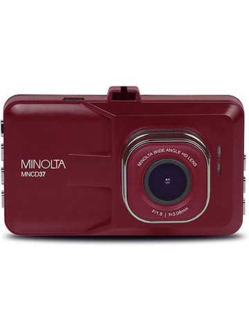 Minolta MNCD37-R MNCD37 1080p Full HD Dash Camera with 3-Inch QVGA LCD Screen (Red) - CookiesKids.com