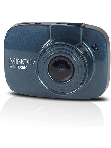 Minolta MNCD250 Full HD 1080P Wide Angle Car Dashboard Camera with G-Sensor, Loop Recording & 2.2
