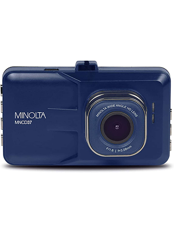 Minolta MNCD37 Full HD 1080P Wide Angle Car Dashboard Camera with G-Sensor, Loop Recording & 3