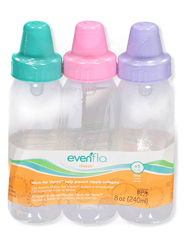 Evenflo 3-Pack Bottles (8 oz.) - CookiesKids.com