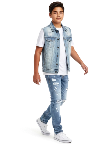 Evolution in Design Ice Blue Vest and Pants Outfit - CookiesKids.com