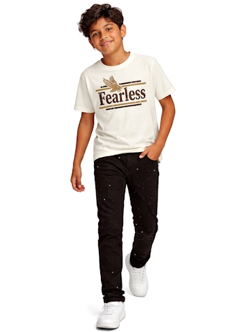 FWRD Boys' Brown Fearless Eagle Bling Jeans Outfit - CookiesKids.com
