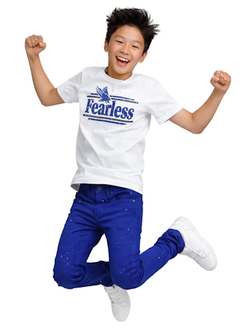 FWRD Boys' Blue Fearless Eagle Bling Jeans Outfit - CookiesKids.com