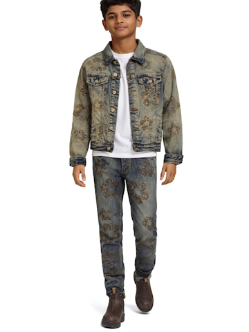 FWRD Boys' Gold Flower Jeans Outfit - CookiesKids.com