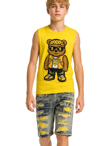 Evolution in Design Boys' Bear Muscle Shorts Outfit - CookiesKids.com