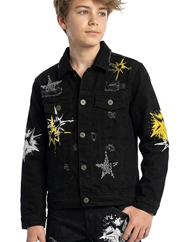 Evolution in Design Boys' Denim Jacket with Star Embroidery - CookiesKids.com