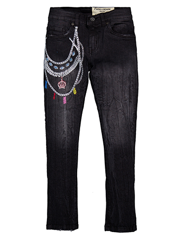 FWRD Boys' Embellished Denim Jeans with Chain Details - CookiesKids.com
