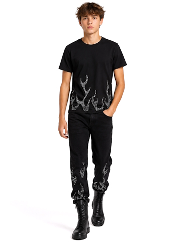 FWRD Boys' Studded Flame Decal Pants Set Outfit - CookiesKids.com