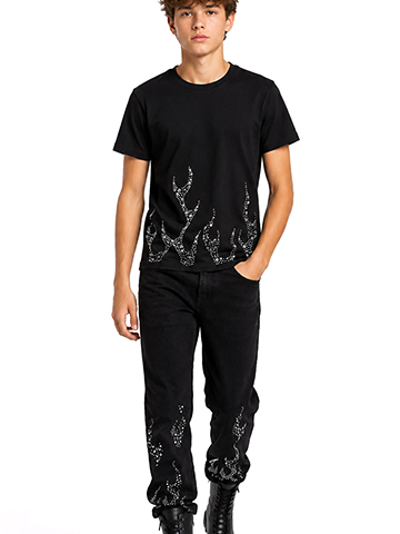 FWRD Boys' Studded Flame Decal Pants Set Outfit - CookiesKids.com