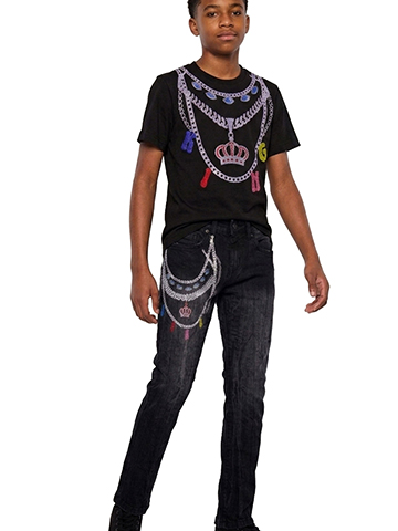 FWRD Boys' King Charm and Chain Accent Pants Set Outfit - CookiesKids.com