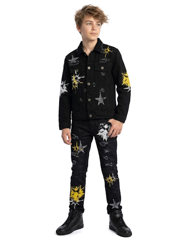 Evolution in Design Boys' Denim Set and Graphic T-Shirt Yellow Star Outfit - CookiesKids.com