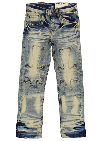 FWRD Boys' Denim Cross and Nailhead Relaxed Straight Jeans - CookiesKids.com