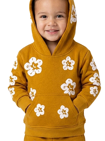 FWRD Baby Boys' Brown Floral Print Hoodie Sweatshirt - CookiesKids.com