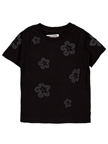 FWRD Baby Boys' Jet Black Floral Print T-Shirt - CookiesKids.com