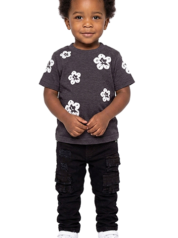 Evolution in Design Baby Boys' Distressed Black Cargo Jeans - CookiesKids.com