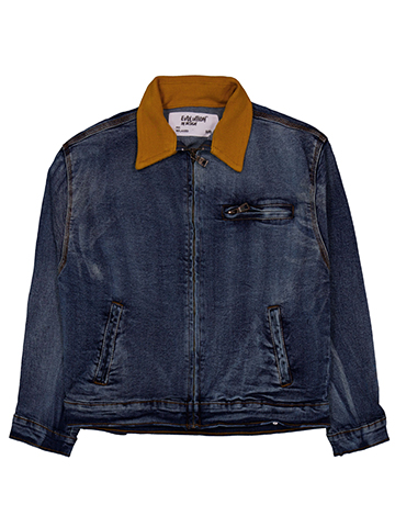 Evolution in Design Boys' Denim Jacket with Cord Collar - CookiesKids.com