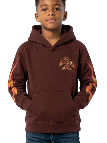 FWRD Boys' Flame Decal Honor Cross Embroidered Hoodie - CookiesKids.com
