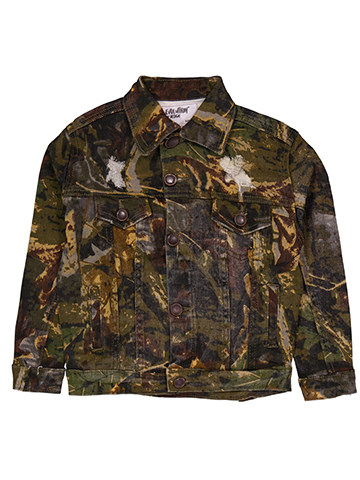 Evolution in Design Boys' Distressed Denim Twill Camo Jacket - CookiesKids.com